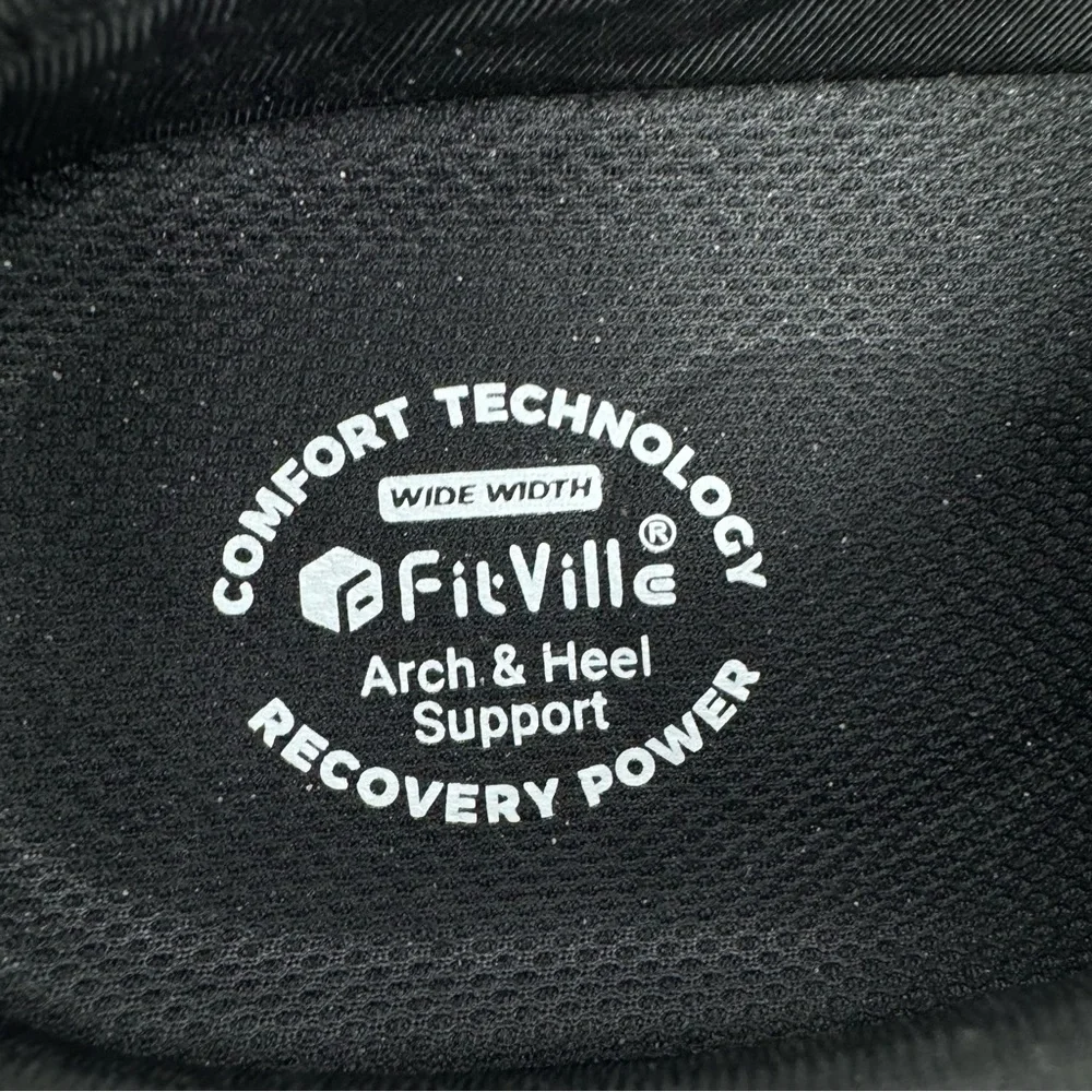 FitVille Men's 9 Diabetic Shoes Slip-On Adjustable Clogs Mules for Swollen Feet